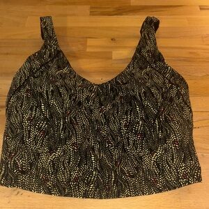 CALIA by Carrie Underwood Black and yellow Patterned Crop Top